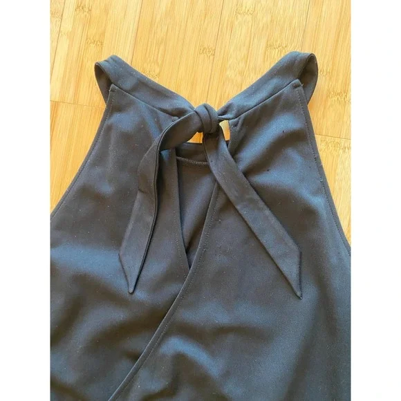 Torrid Black Jumpsuit Stretch Size 4X Minimalist Career Belt Cross Tie Back NWT - Picture 5 of 9